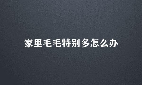 家里毛毛特别多怎么办