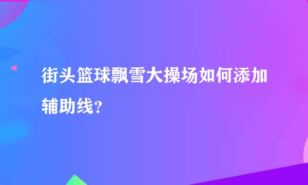 街头篮球飘雪大操场如何添加辅助线？