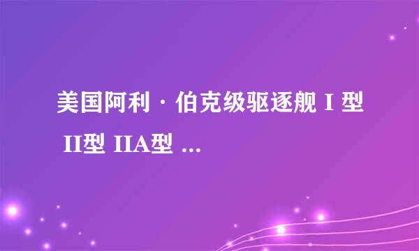 美国阿利·伯克级驱逐舰 I 型 II型 IIA型 III型 其外观造型是不是一样的 这