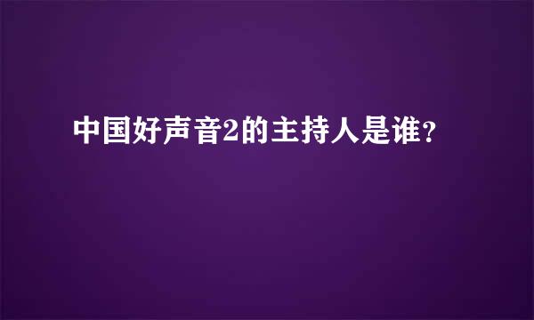 中国好声音2的主持人是谁？