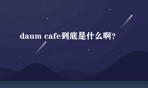 daum cafe到底是什么啊？