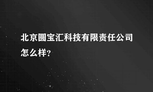 北京圆宝汇科技有限责任公司怎么样？