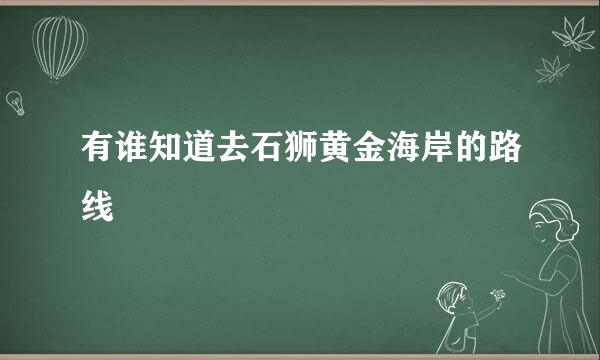 有谁知道去石狮黄金海岸的路线