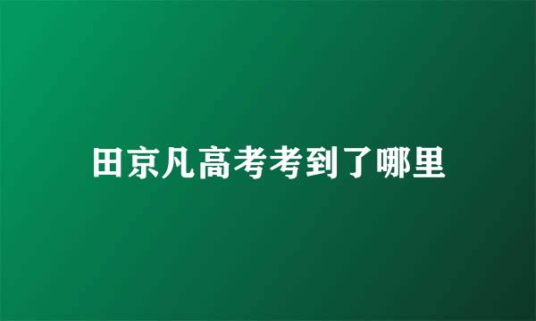 田京凡高考考到了哪里