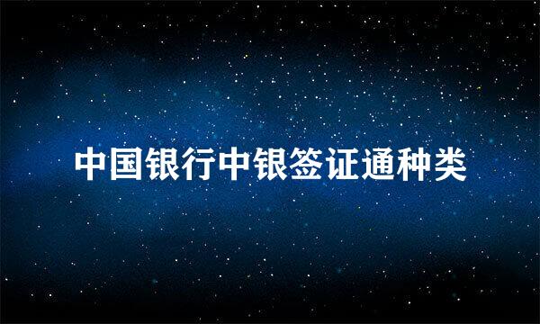 中国银行中银签证通种类