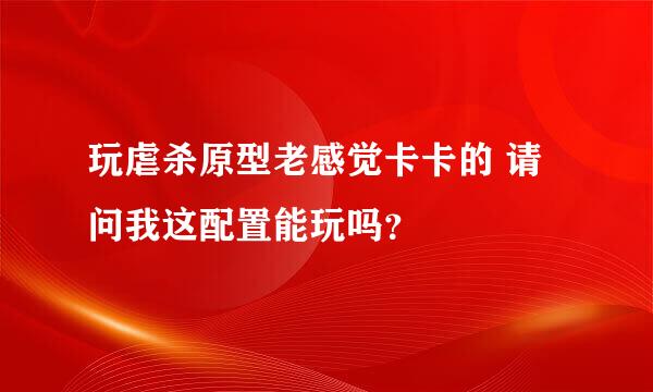 玩虐杀原型老感觉卡卡的 请问我这配置能玩吗？