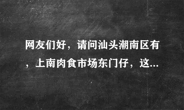 网友们好，请问汕头潮南区有，上南肉食市场东门仔，这个地方吗