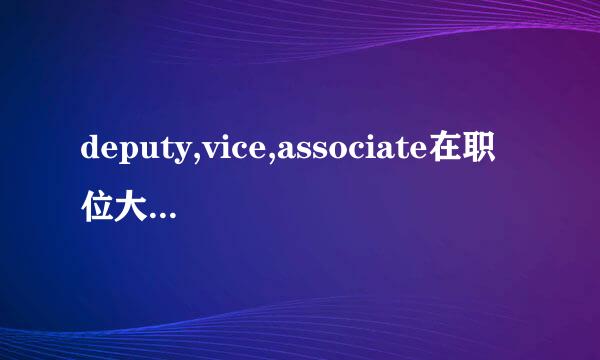 deputy,vice,associate在职位大副手上有什么区别