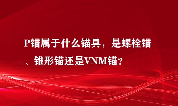 P锚属于什么锚具，是螺栓锚、锥形锚还是VNM锚？