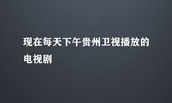 现在每天下午贵州卫视播放的电视剧