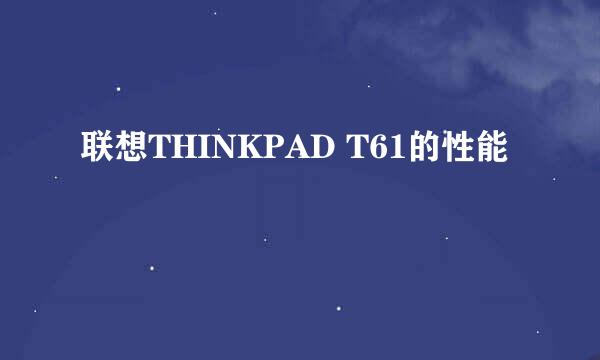 联想THINKPAD T61的性能