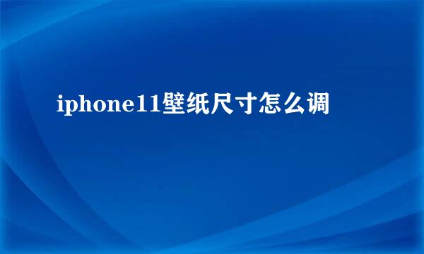 iphone11壁纸尺寸怎么调