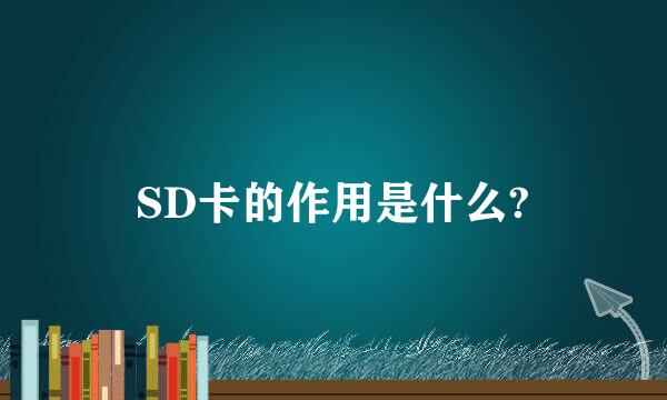 SD卡的作用是什么?