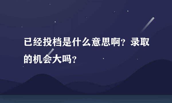 已经投档是什么意思啊？录取的机会大吗？