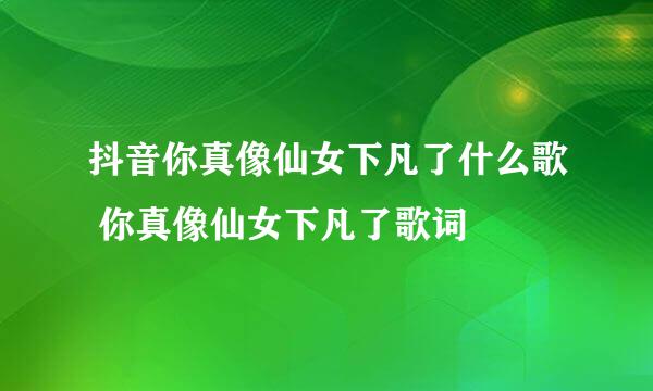 抖音你真像仙女下凡了什么歌 你真像仙女下凡了歌词