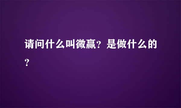 请问什么叫微赢？是做什么的？