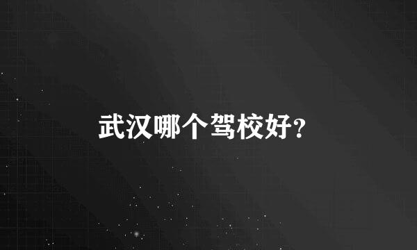 武汉哪个驾校好？