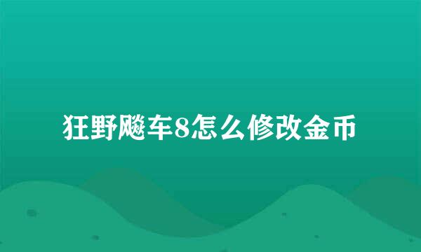 狂野飚车8怎么修改金币