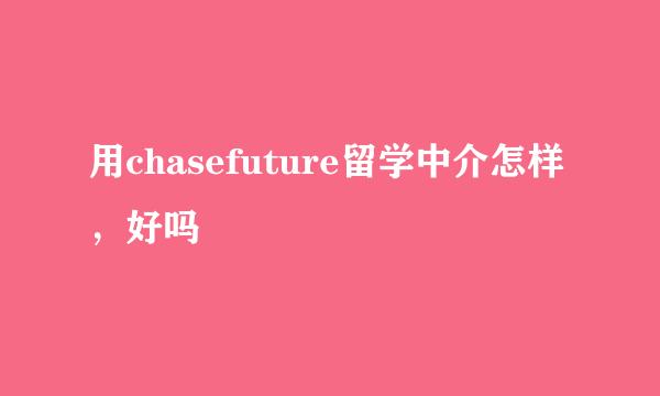 用chasefuture留学中介怎样，好吗