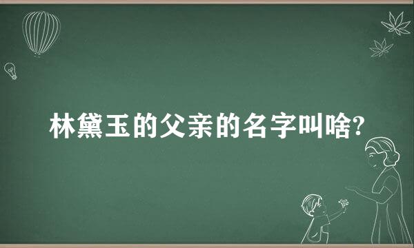 林黛玉的父亲的名字叫啥?