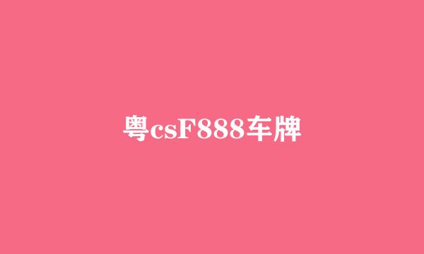 粤csF888车牌