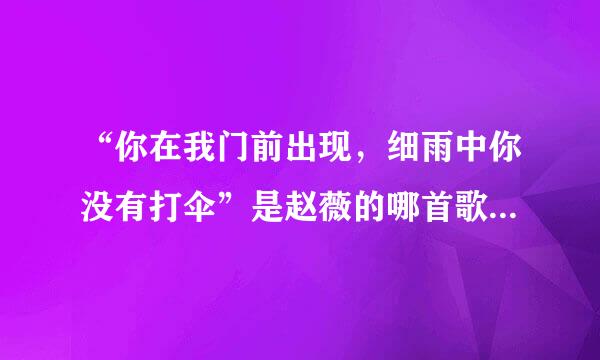 “你在我门前出现，细雨中你没有打伞”是赵薇的哪首歌的一句歌词啊？