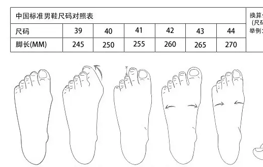 男鞋的尺码有哪些?