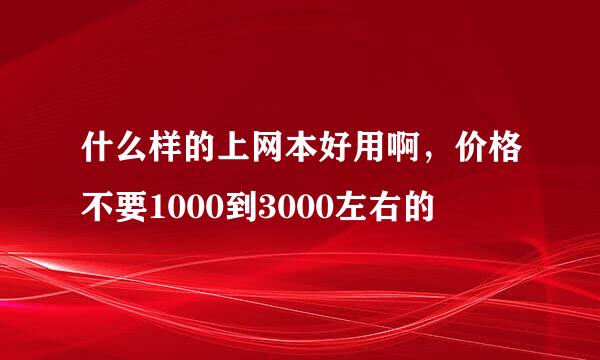 什么样的上网本好用啊，价格不要1000到3000左右的