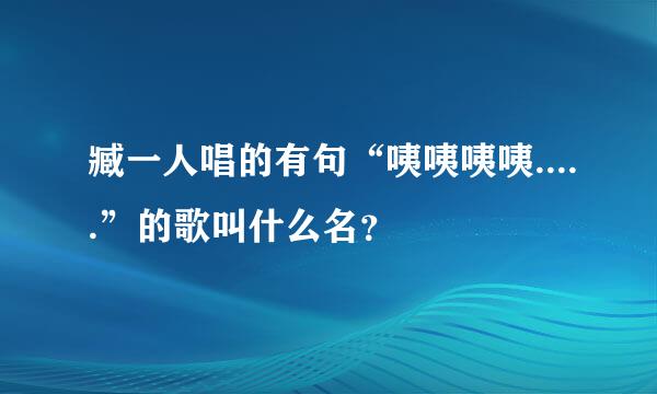 臧一人唱的有句“咦咦咦咦.....”的歌叫什么名？