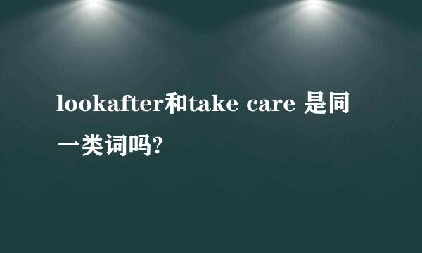 lookafter和take care 是同一类词吗?