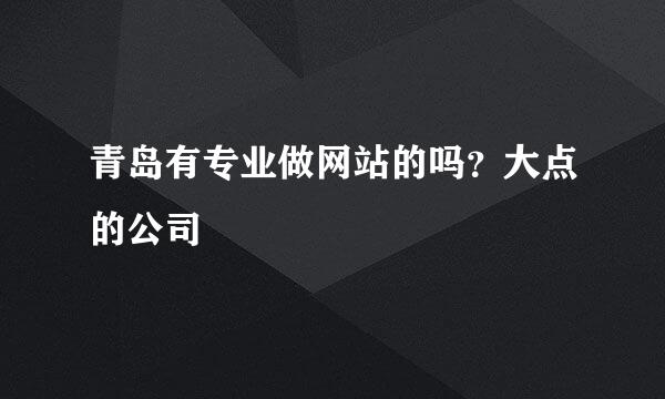 青岛有专业做网站的吗？大点的公司