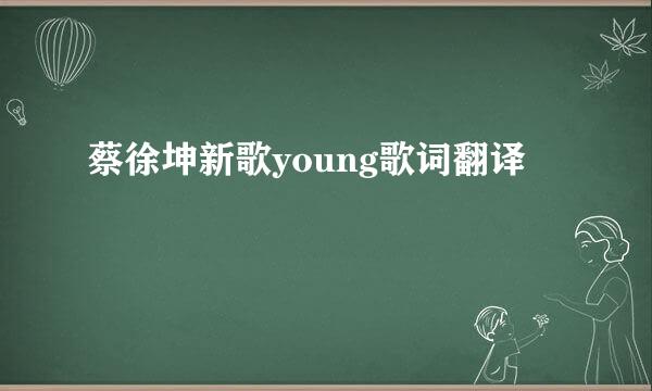 蔡徐坤新歌young歌词翻译