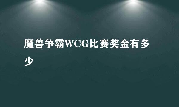 魔兽争霸WCG比赛奖金有多少