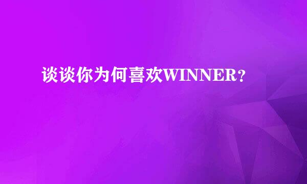 谈谈你为何喜欢WINNER？