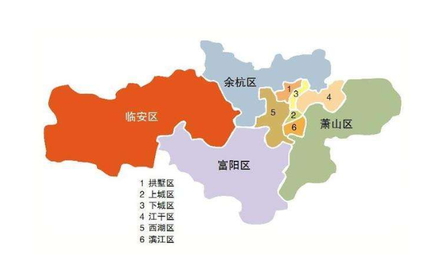 杭州市几个区的分布地图