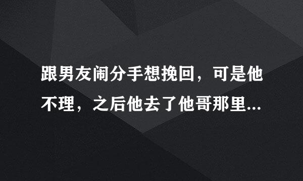 跟男友闹分手想挽回，可是他不理，之后他去了他哥那里，他哥打电话给我让我过去，好像是给我找个机会，结