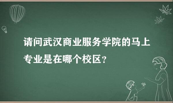 请问武汉商业服务学院的马上专业是在哪个校区？