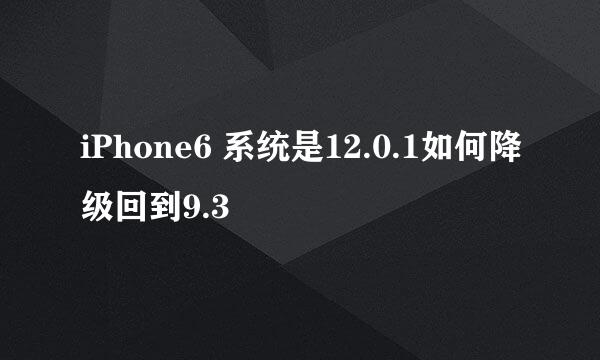 iPhone6 系统是12.0.1如何降级回到9.3