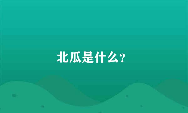 北瓜是什么？