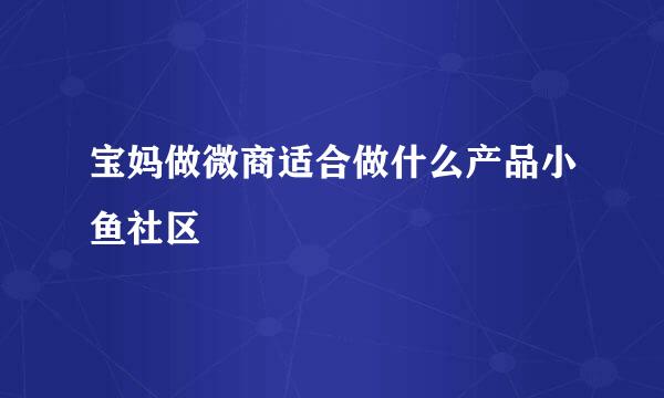 宝妈做微商适合做什么产品小鱼社区