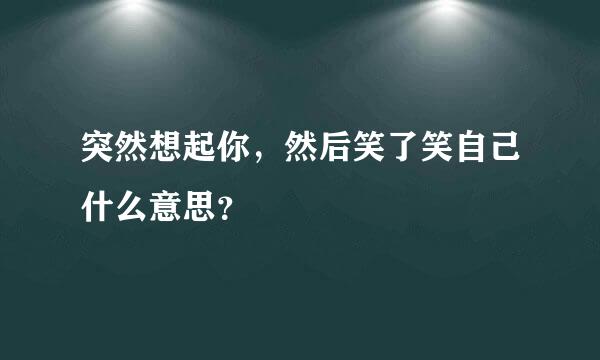 突然想起你，然后笑了笑自己什么意思？