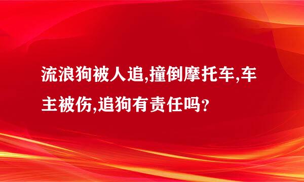 流浪狗被人追,撞倒摩托车,车主被伤,追狗有责任吗？