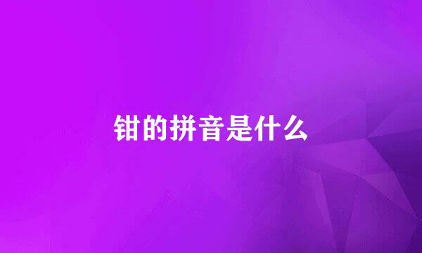 钳的拼音是什么