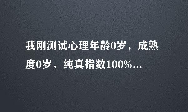 我刚测试心理年龄0岁，成熟度0岁，纯真指数100%，这是好事还是说我是蠢蛋？？