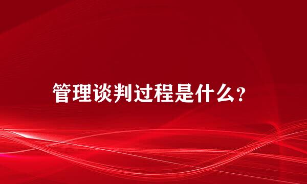 管理谈判过程是什么？