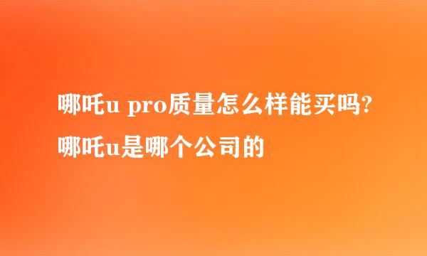 哪吒u pro质量怎么样能买吗?哪吒u是哪个公司的