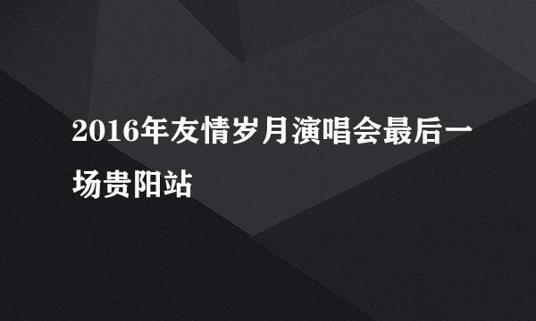 2016年友情岁月演唱会最后一场贵阳站