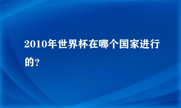 2010年世界杯在哪个国家进行的？