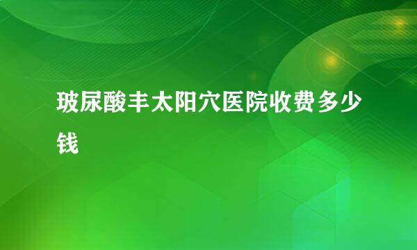 玻尿酸丰太阳穴医院收费多少钱