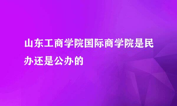 山东工商学院国际商学院是民办还是公办的